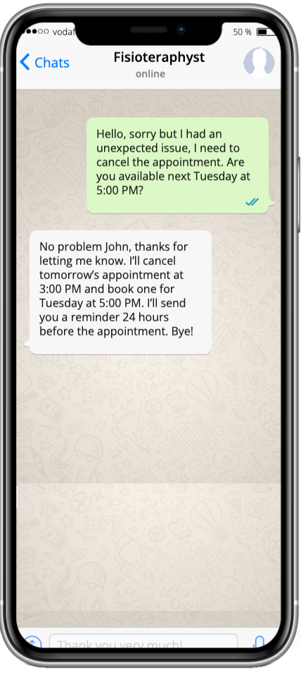 Whatsapp AI assistant - Reschedule a visit automatically